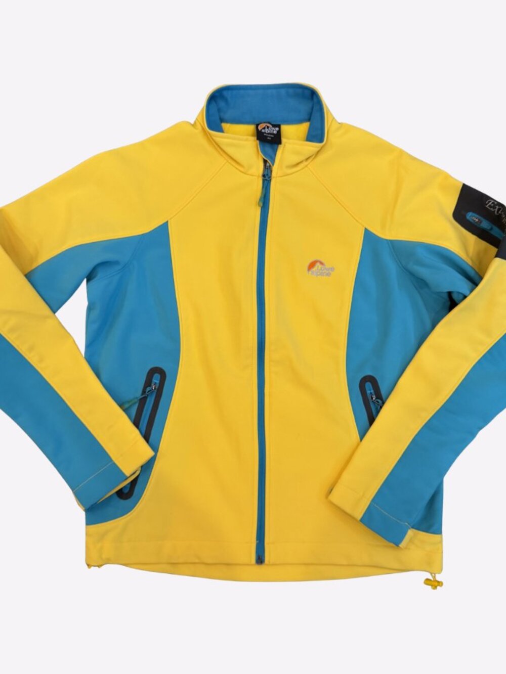 Lowe Alpine Yellow/Teal Windbreaker Hiking Fleece Zip Up Jacket Women’s Sz Small